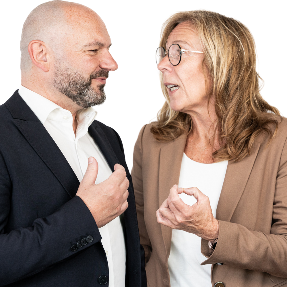 Profilbilder von Markus Bockhorni und Sabine Saldaña Bravo