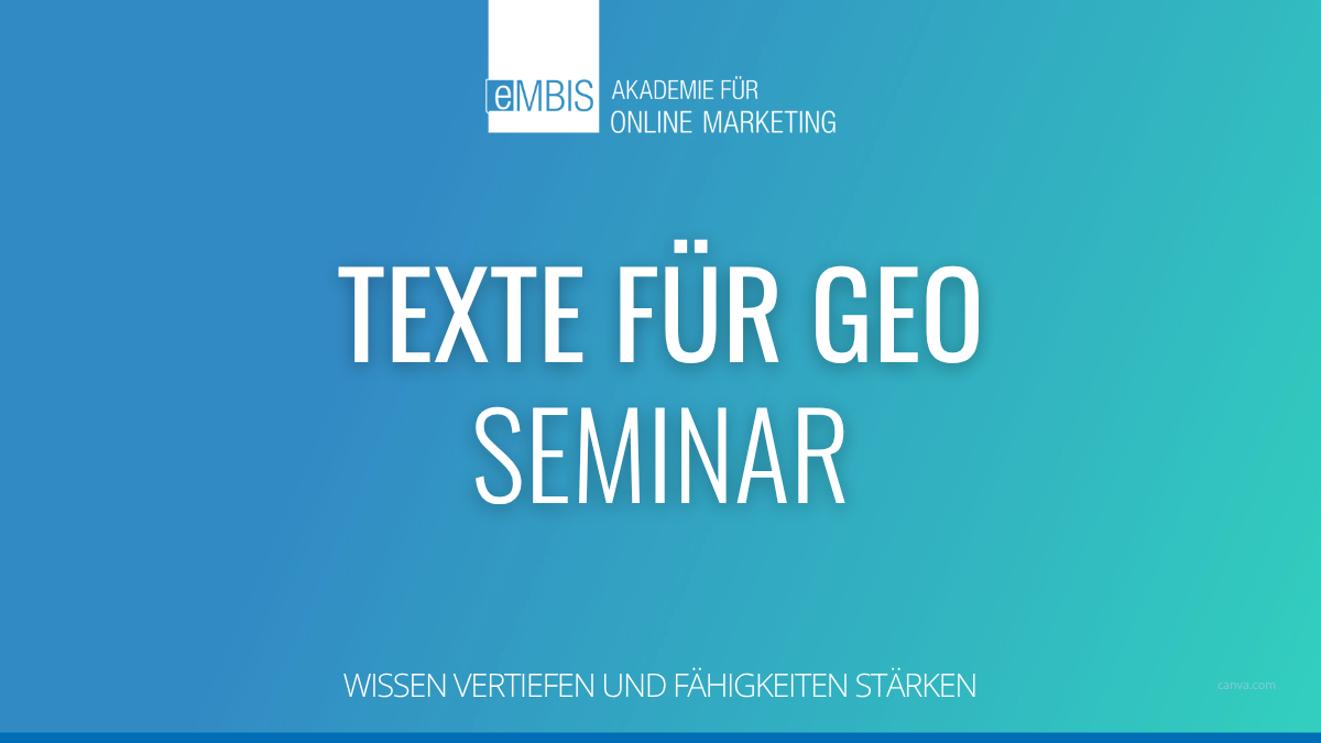 Texten für GEO und KI-Suchsysteme Seminar: 1-Tages Schulung