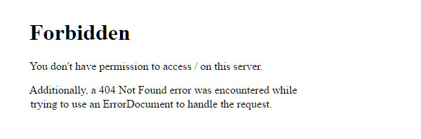 Screenshot einer Standard-404-Fehlerseite